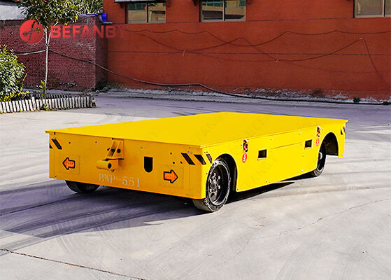 55T Heavy Capacity Trackless Transfer Cart with Rubber Wheel Design and Customized Car Size for Factory Use