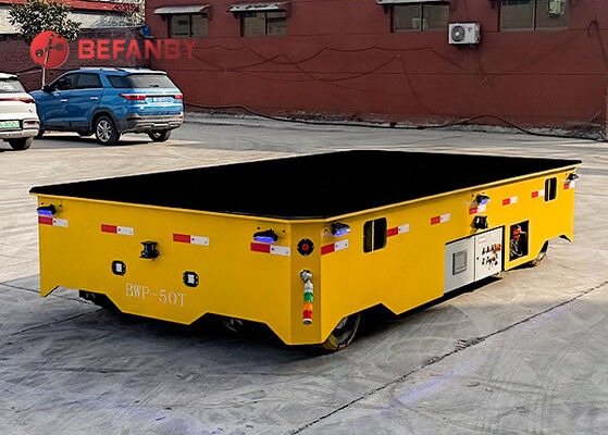 Xe đẩy chuyển hàng phẳng không ray khung kết cấu thép tùy chỉnh 50T